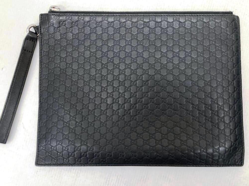 Gucci Microguccissima Pouch 2Way Shoulder Bag Leather Black